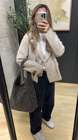 Flauschige Bubbly Jacke "Katinka" - Sand