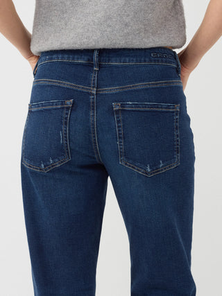 Straight-Jeans "94Thelma" - Dark Blue Worn
