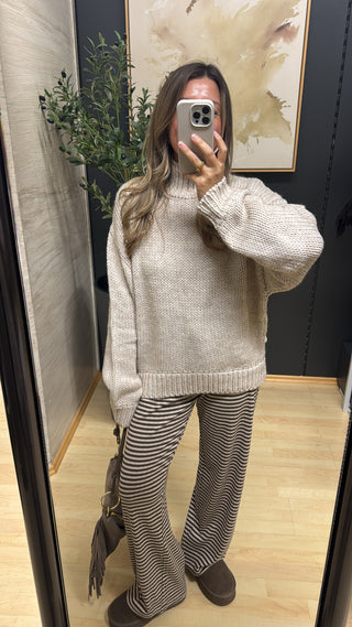 Grobstrick Pullover "Bonnie" - Light Beige