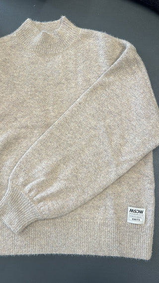 Stehkragen Pullover “Jules“ - Beige meliert