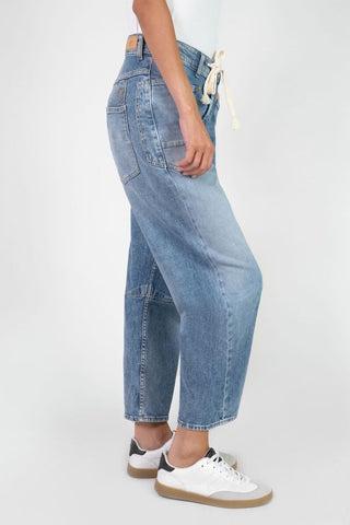 Ballon Jeans "Madie" Front Pockets - Washed Blue