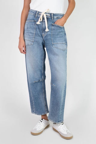 Ballon Jeans "Madie" Front Pockets - Washed Blue