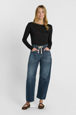 Ballon Jeans "Madie" Front Pockets - Dark Blue
