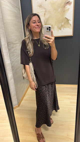 Oversize Modal Shirt - Dark Brown