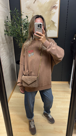 Oversize Leo Sweater "Mery" - Coffee