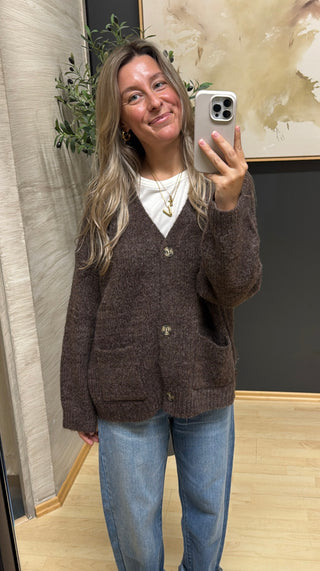 Strickjacke "Ellen" - Braun