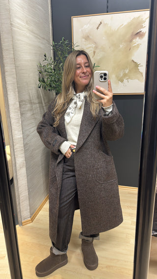 Wintermantel “Saskia“ - Taupe meliert
