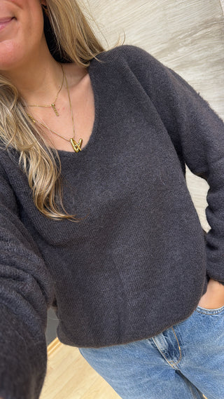 Baby Alpaca Pullover V-Neck "PinaAS"