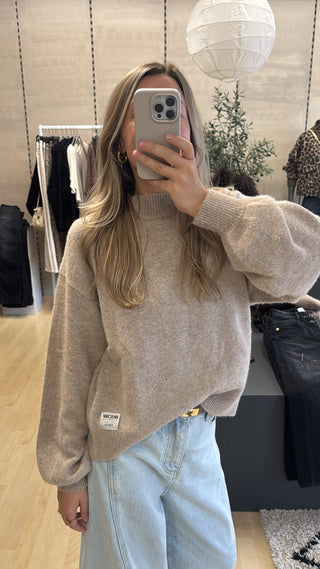 Stehkragen Pullover “Jules“ - Beige meliert