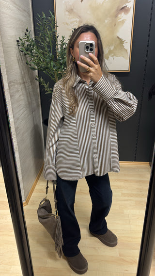 Oversized Hemdbluse gestreift "Henne"