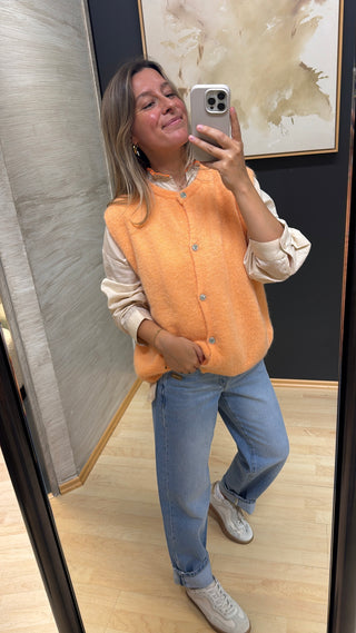 Baby Alpaca Weste - Light Orange