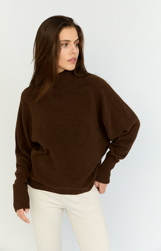 Stehkragen Pullover “Wish“ - Braun