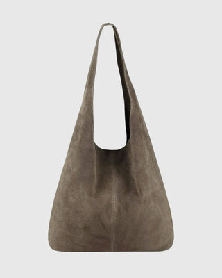Lässige Leder-Beuteltasche mit Zip “Henni“