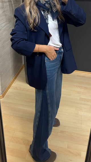 Wide Leg Jeans “Claudette“ - Insert Contrast