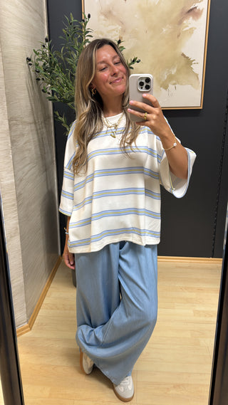 Tencel Hose Wide Leg „HannahAS“ - Denim Blue