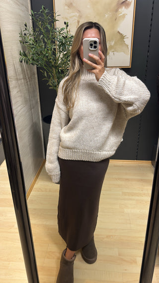 Grobstrick Pullover "Bonnie" - Light Beige