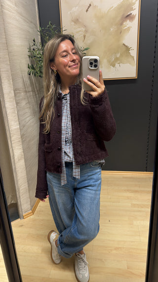 Strickjacke "Florieke" - Coffee Roast