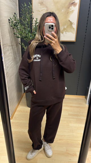 Hoodie "Powered by Positivity“ - Braun