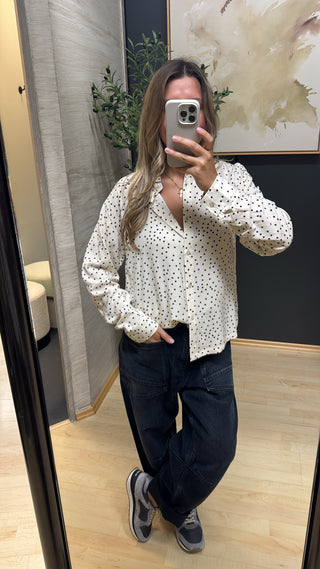 Polca Dots Bluse "SC-Gilda" - Creme