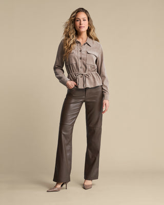Straight Leg Hose aus veganem Leder „Colette“