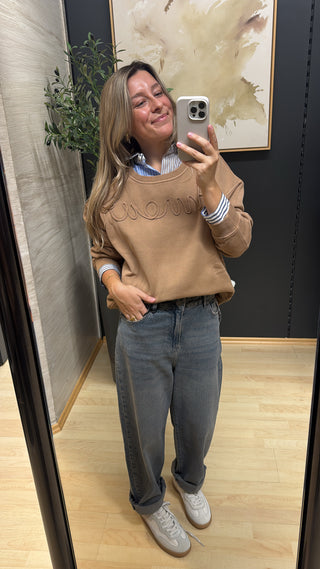 Sweater Amour "Lacet" - Camel