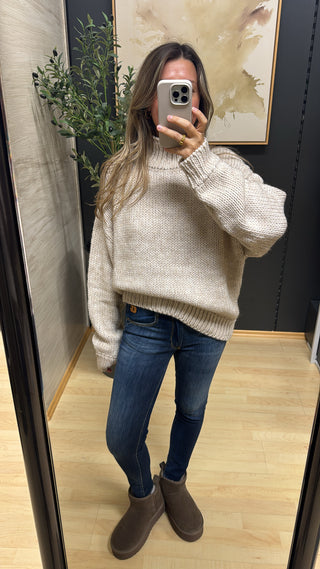 Grobstrick Pullover "Bonnie" - Light Beige