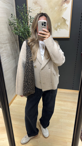 Flauschige Bubbly Jacke "Katinka" - Sand