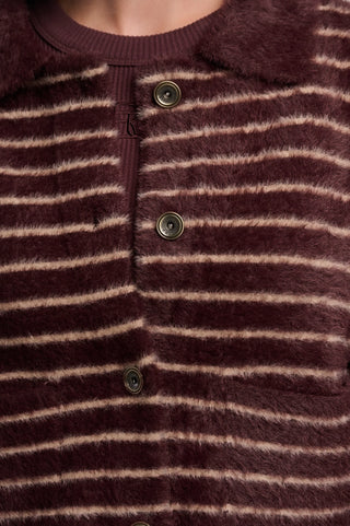 Bubbly Jacke - Chocolate Bean Oat-striped