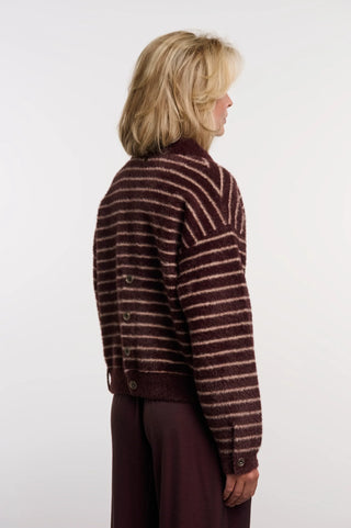 Bubbly Jacke - Chocolate Bean Oat-striped