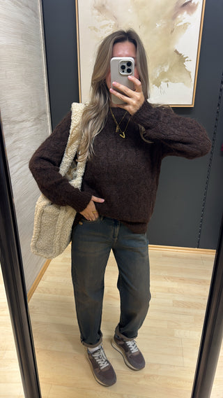 Zopfmuster Pullover “Heida “ - Sand