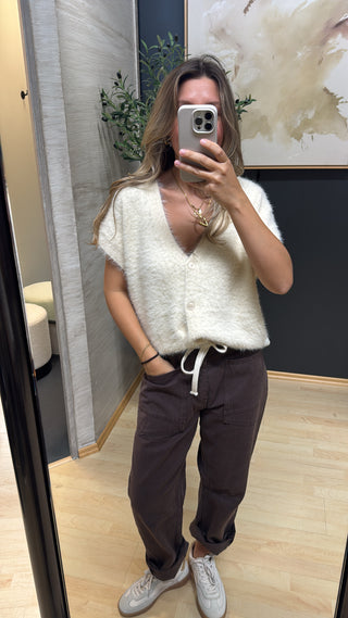 Kurzarm Flausch Weste "Fuzzy“