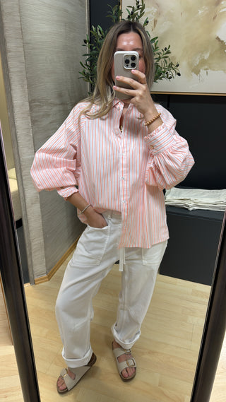 Bluse Palm White/Koralle