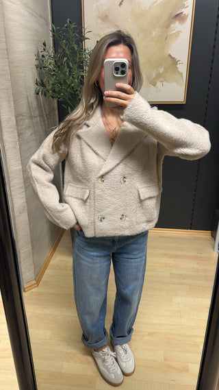 Flauschige Jacke "Katinka" - Sand