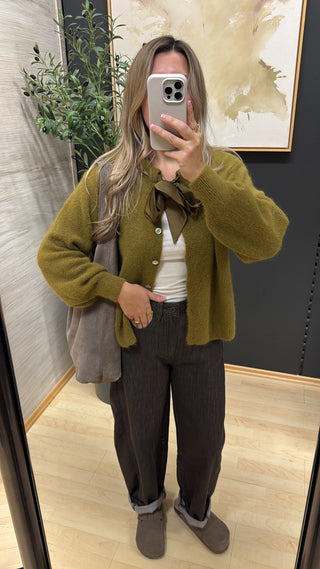 Strickjacke mit Satin-Schleife “Disa“