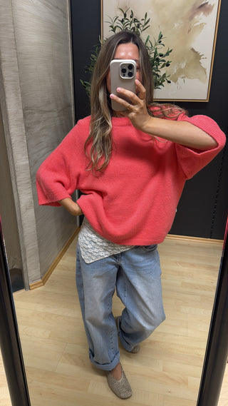 Baby Alpaca Pullover "HenrikeAS" - Koralle