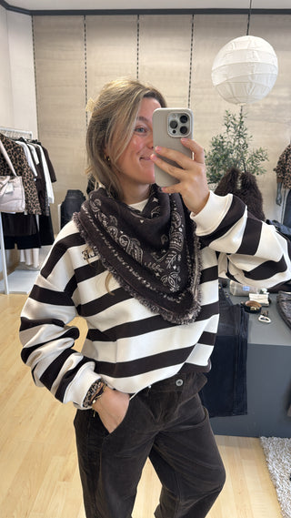 Paisley Dreieckstuch aus Wolle & Cashmere - Braun