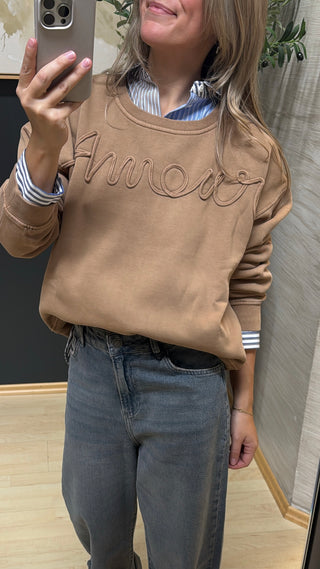 Sweater Amour "Lacet" - Camel