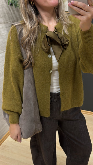 Strickjacke mit Satin-Schleife “Disa“