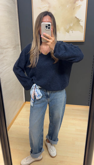 Baby Alpaca Pullover V-Neck "PinaAS"