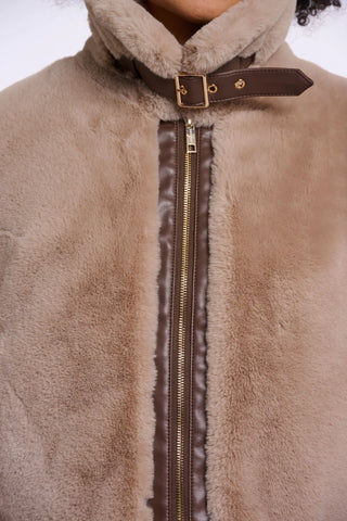 Felljacke  "Lambra" - Beige