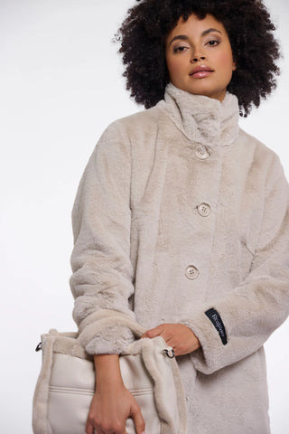 Fellmantel "Nonna" - Taupe