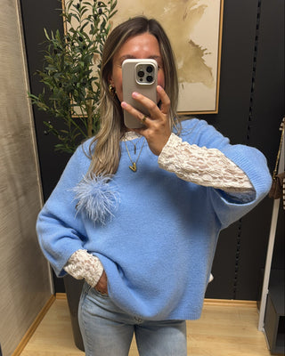 asmo-baby-alpaca-strick-jeansblau-damen-pullover-kurzarm