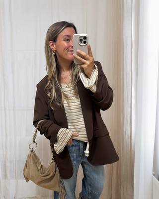 asmo-onlineshop-damen-blazer-outfit-braun-camel-gestreift-outfit-oldenburg