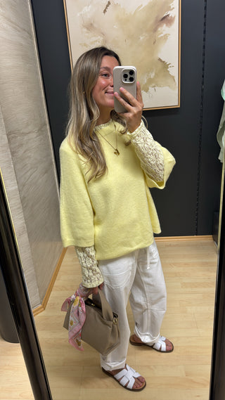 Baby Alpaca Pullover "HenrikeAS" - Butter Yellow
