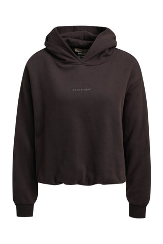 Hoodie mit Ballon-Saum - Braun