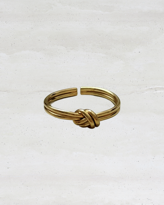 Verstellbarer Knoten Ring - Gold