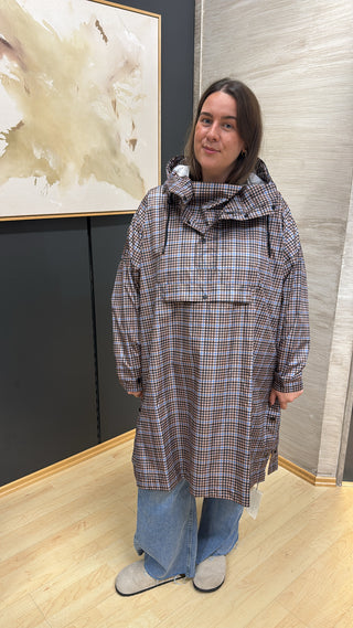 codello-regencape-regen-poncho-kariert-blau-braun-karo-asmo-kapuze