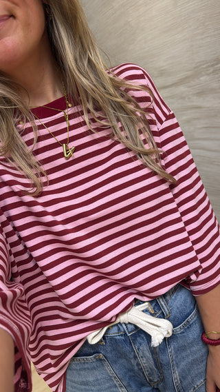 damen-shirt-asmo-oversized-rot-rosa-shirt-gestreift-detail