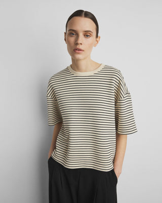 Modal Sweatshirt Gestreift "Ima Nilda" - Creme/Black
