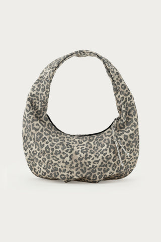 Schultertasche aus Washed Denim